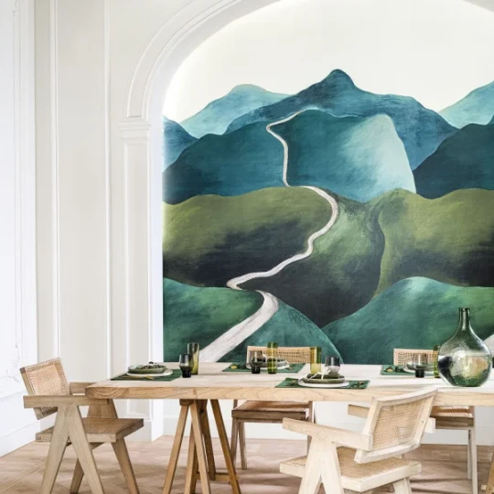 Casamance 74961630 Panoramas Toscana Emeraude - ręcznie malowany mural w toskański krajobraz