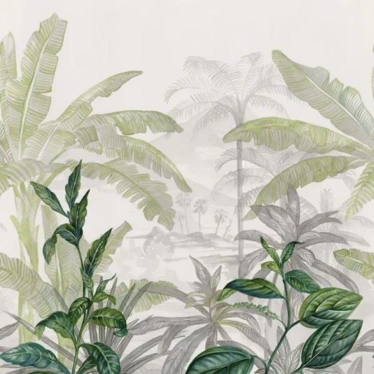 Casamance A74840170 Panoramas Olea Blanc - mural w egzotyczne rośliny