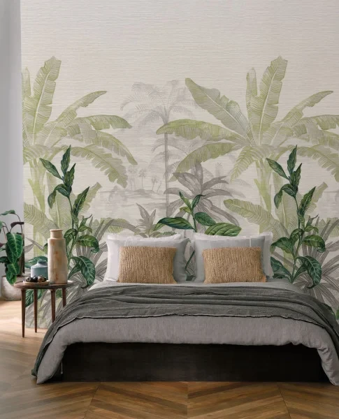 Casamance 74840170 Panoramas Olea Blanc - mural w egzotyczne rośliny