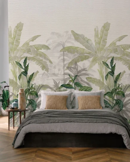 Casamance A74840170 Panoramas Olea Blanc - mural w egzotyczne rośliny