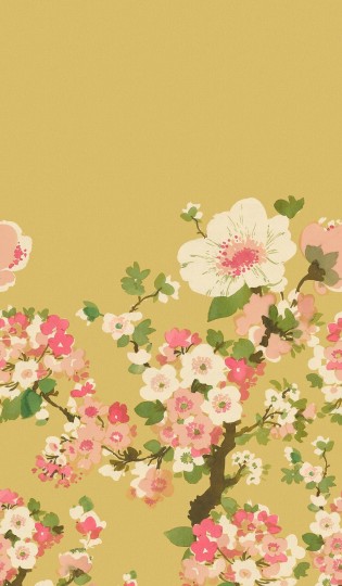 Boras Tapeter 9652W Studio Apple Blossom Yellow - mural w kwiaty jabłoni