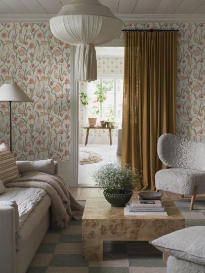 Boras Tapeter 6969 Osterlen La Belle Epoque - tapeta w tulipany