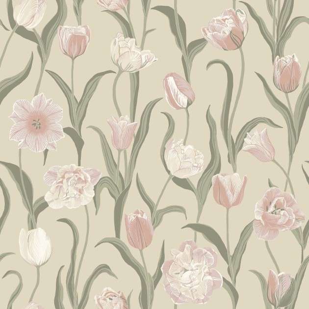 Boras Tapeter 6970 Osterlen La Belle Epoque - tapeta w tulipany