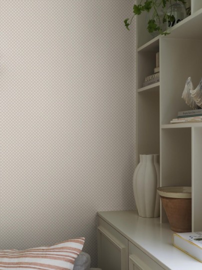 Boras Tapeter 6967 Osterlen Selma - tapeta geometryczne medaliony w kwiaty