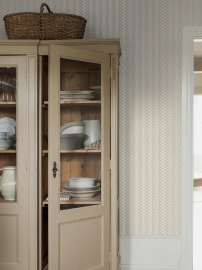 Boras Tapeter 6955 Osterlen Lilla Lyckan - tapeta w paski i drobne kwiatki