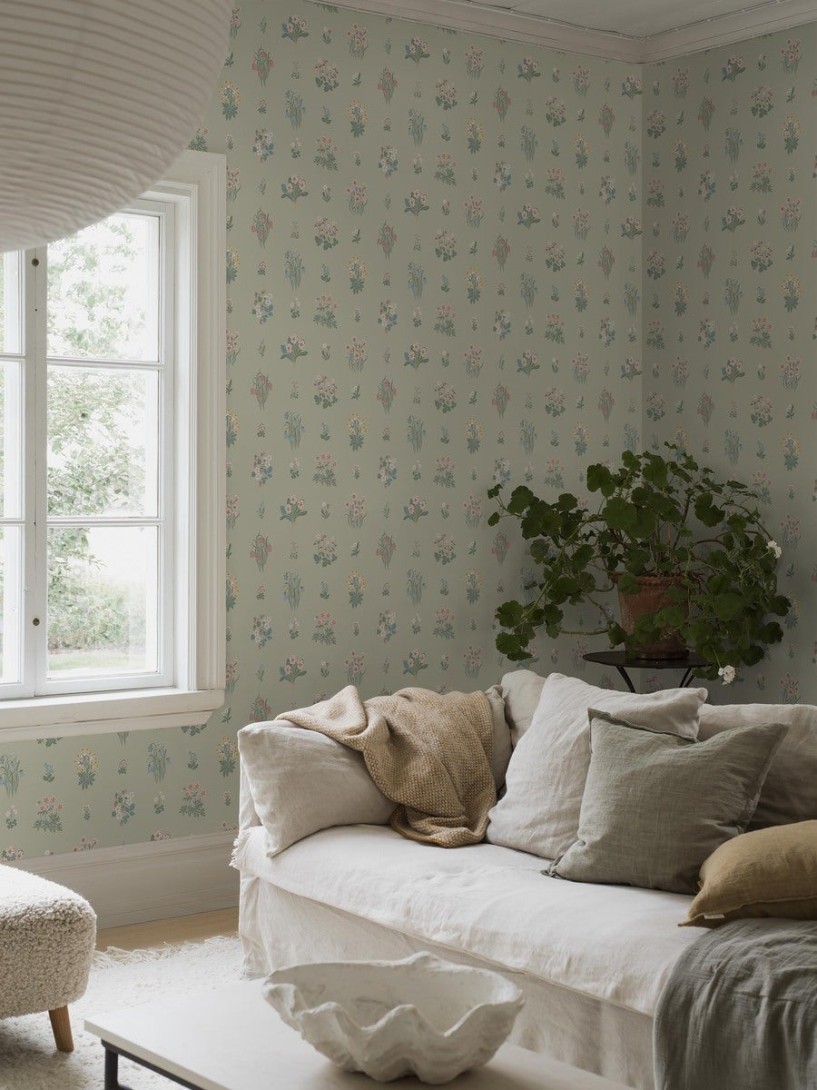 Boras Tapeter 6950 Osterlen Angsflora - tapeta w bukiety polnych kwiatów