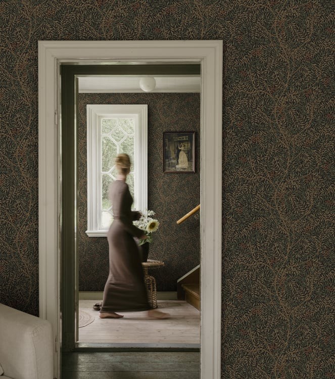 Sandberg S10495 Tradgarden Simon Charcoal - tapeta w gałęzie jarzębiny