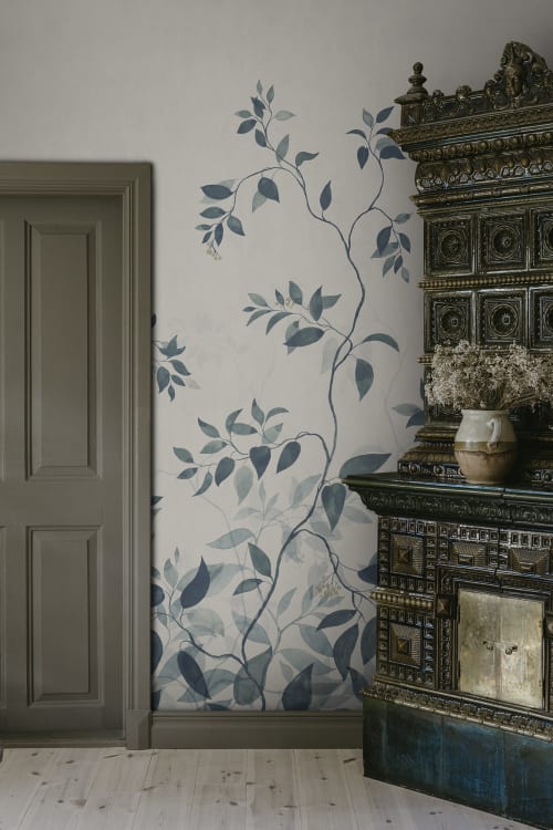 Sandberg S10519 Tradgarden Josefine Blue - mural w łodygi malowane akwarelą