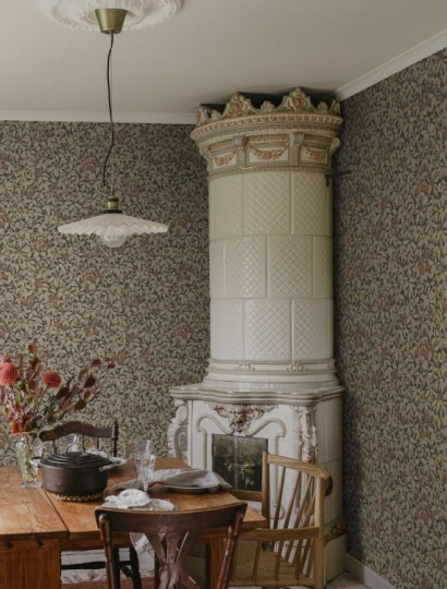 Sandberg S10559 Tradgarden Linnea Charcoal - tapeta z krzewem