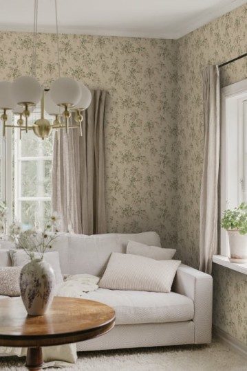 Sandberg S10506 Tradgarden Lovisa Pink - tapeta w kwitnące gałęzie glicynii malowane akwarelami