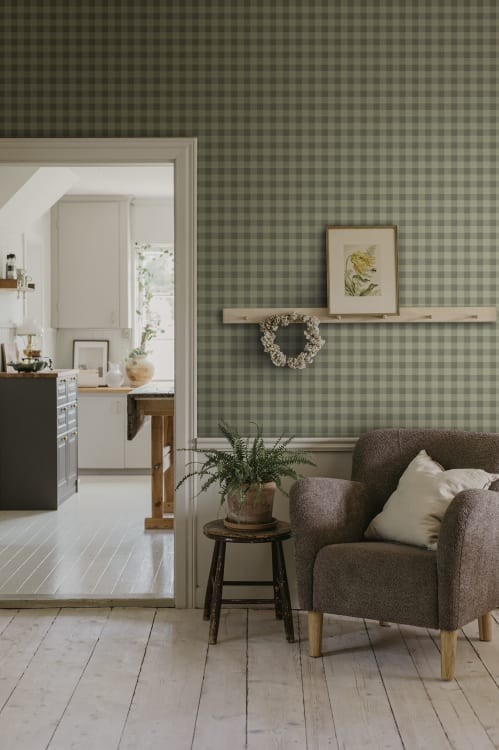 Sandberg S10504 Tradgarden Harry Forest Green - tapeta w kratkę