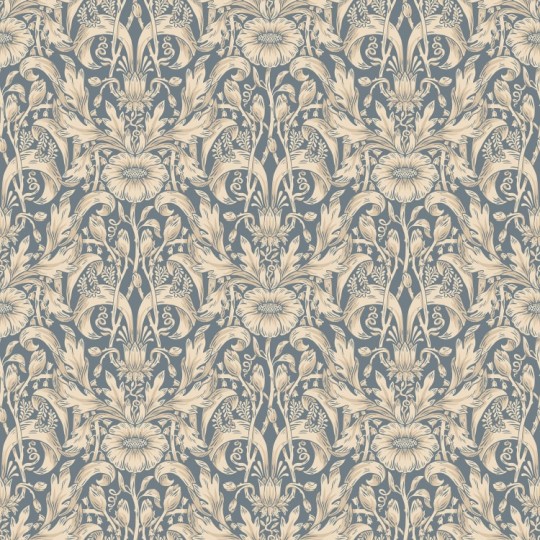 Sandberg S10571 Tradgarden Emil Indigo Blue - tapeta w medaliony roślinne