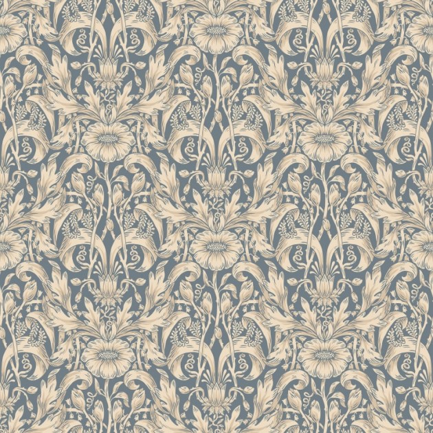 Sandberg S10571 Tradgarden Emil Indigo Blue - tapeta w medaliony roślinne