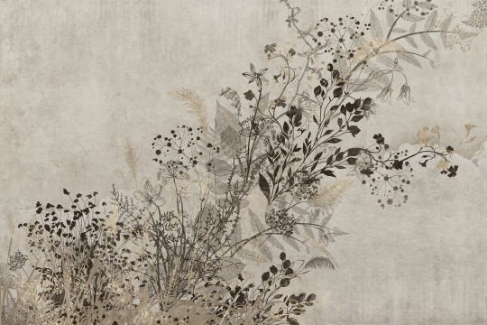 Lorenso TPA 0125 0121 00 Lumi - mural w roślinny motyw na betonowym tle