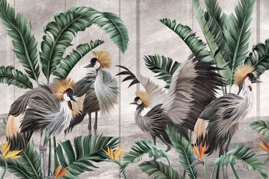 Lorenso TPA 0624 0096 01 Cabird - mural w egzotyczne ptaki i liście