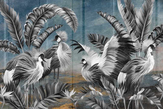 Lorenso TPA 0624 0096 07 Cabird - mural w egzotyczne ptaki i liście