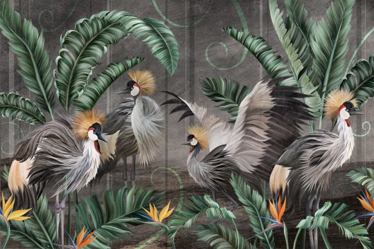 Lorenso TPA 0624 0096 08 Cabird - mural w egzotyczne ptaki i liście