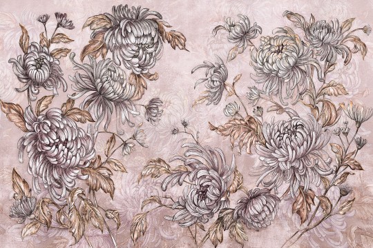 Lorenso TPA 0624 0094 03 Azalia - mural w kwiaty na betonowym tle