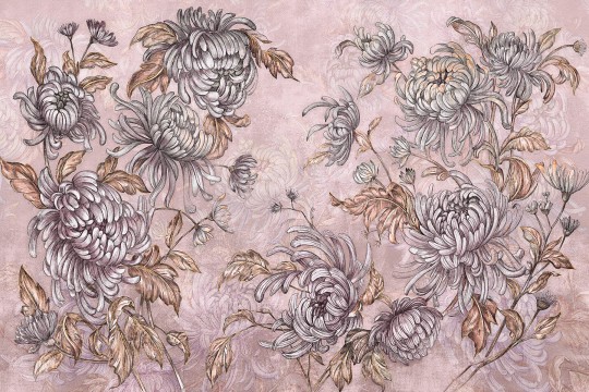 Lorenso TPA 0624 0094 09 Azalia - mural w kwiaty na betonowym tle
