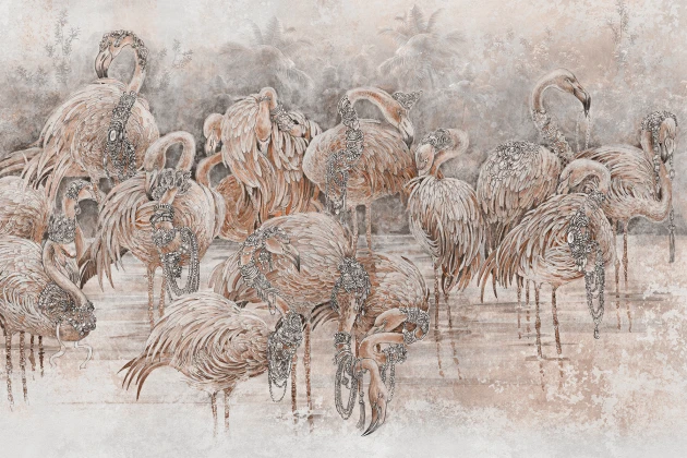 Lorenso TPA 0724 0098 07 Flango - mural we flamingi