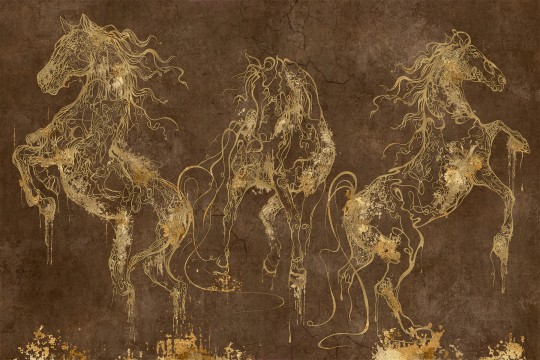 Lorenso TPA 0524 0083 02 Cavallo - mural w złote konie