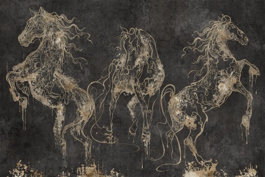 Lorenso TPA 0524 0083 05 Cavallo - mural w złote konie