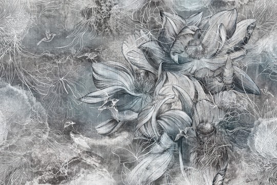 Lorenso TPA 0224 0068 00 Frevial - mural w szkice kwiatów i ptaków