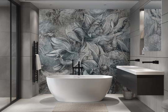 Lorenso TPA 0224 0068 00 Frevial - mural w szkice kwiatów i ptaków