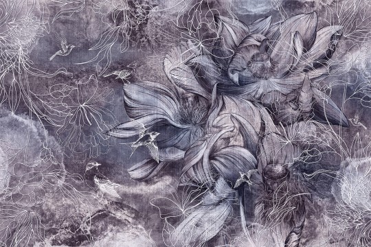 Lorenso TPA 0224 0068 04 Frevial - mural w szkice kwiatów i ptaków