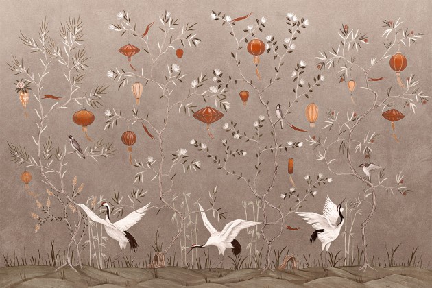 Lorenso TPA 0224 0070 00 Kiran - mural w czaple i lampiony