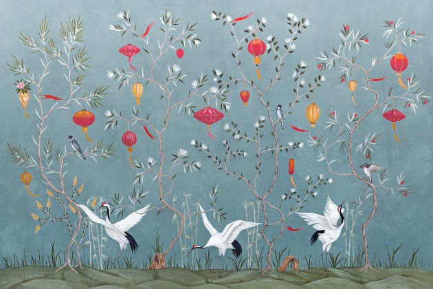 Lorenso TPA 0224 0070 02 Kiran - mural w czaple i lampiony