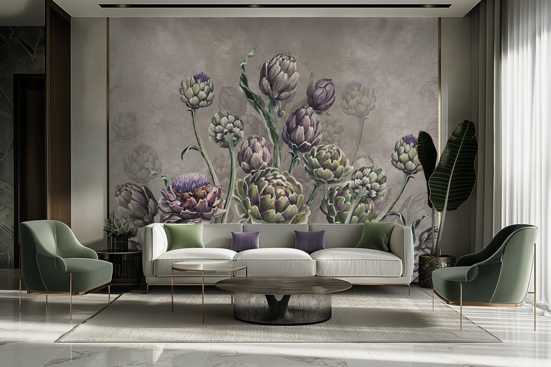 Lorenso TPA 1123 0035 02 Amber - mural w karczochy