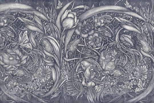 Lorenso TPA 0124 0048 01 Fireflies - mural w roślinny motyw