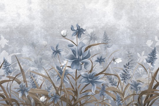 Lorenso TPA 0124 0047 01 Iris - mural w irysy na betonowym tle