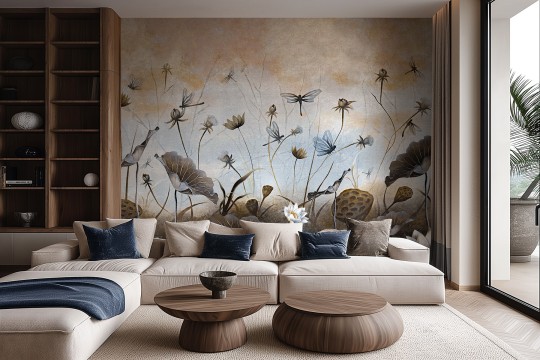 Lorenso TPA 1223 0042 01 Marlow - mural w polne rośliny i ważki