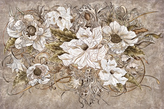 Lorenso TPA 1223 0044 00 Pearl - mural w kwiaty