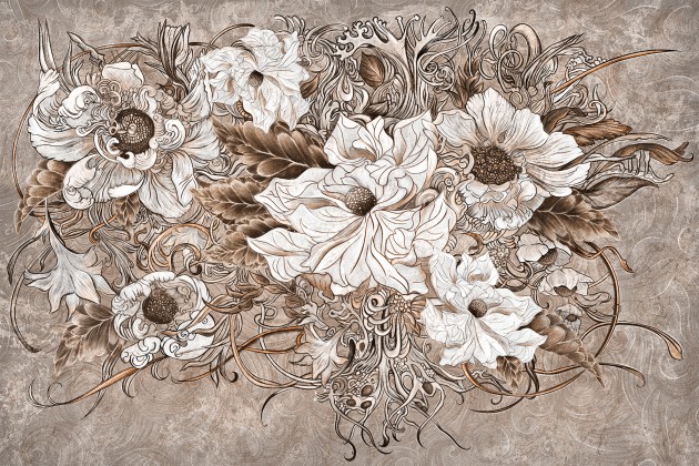 Lorenso TPA 1223 0044 01 Pearl - mural w kwiaty