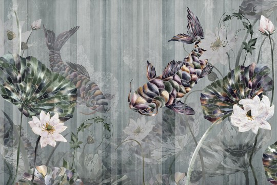 Lorenso TPA 0125 0124 00 Aqual - mural w ryby i paski
