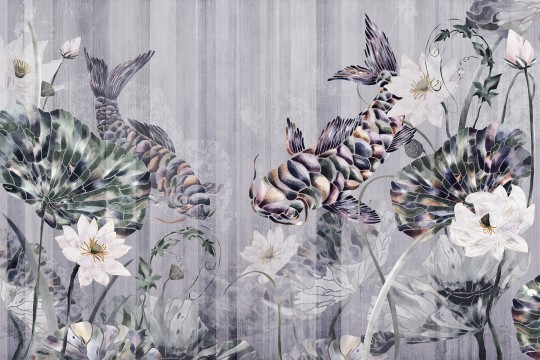 Lorenso TPA 0125 0124 02 Aqual - mural w ryby i paski