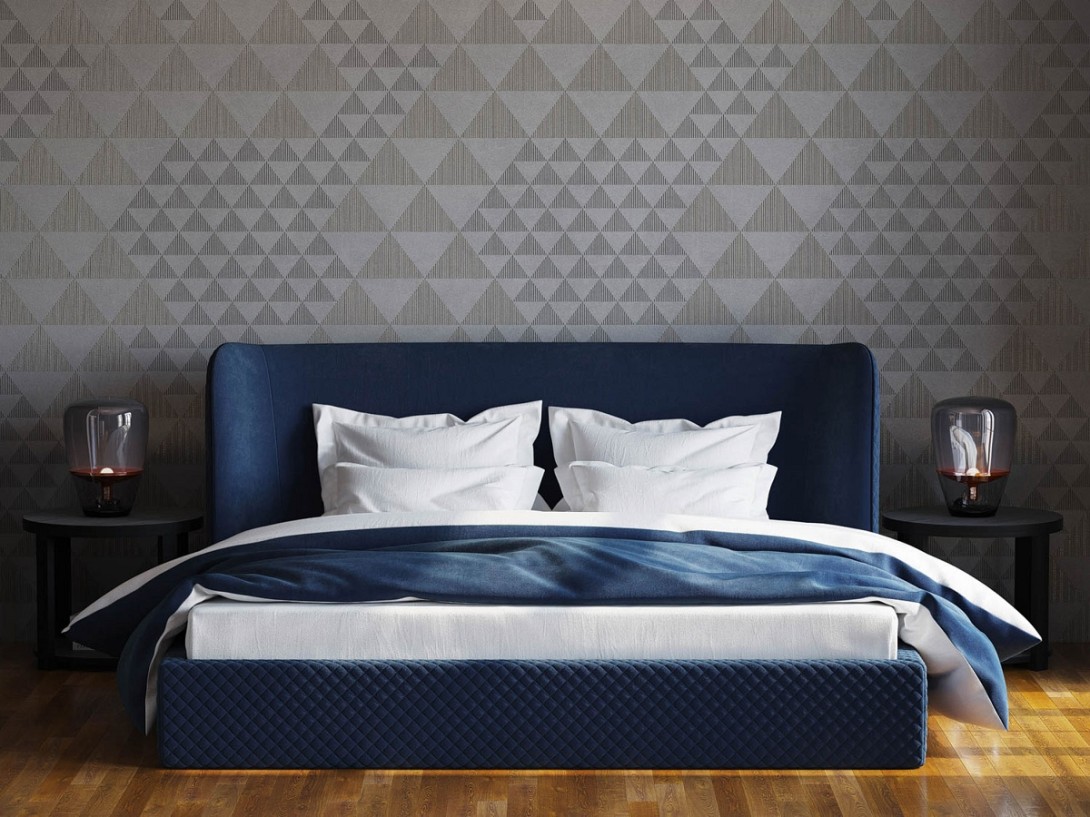 KT Exclusive ME0232 Meala - tapeta z aksamitu w geometryczny wzór