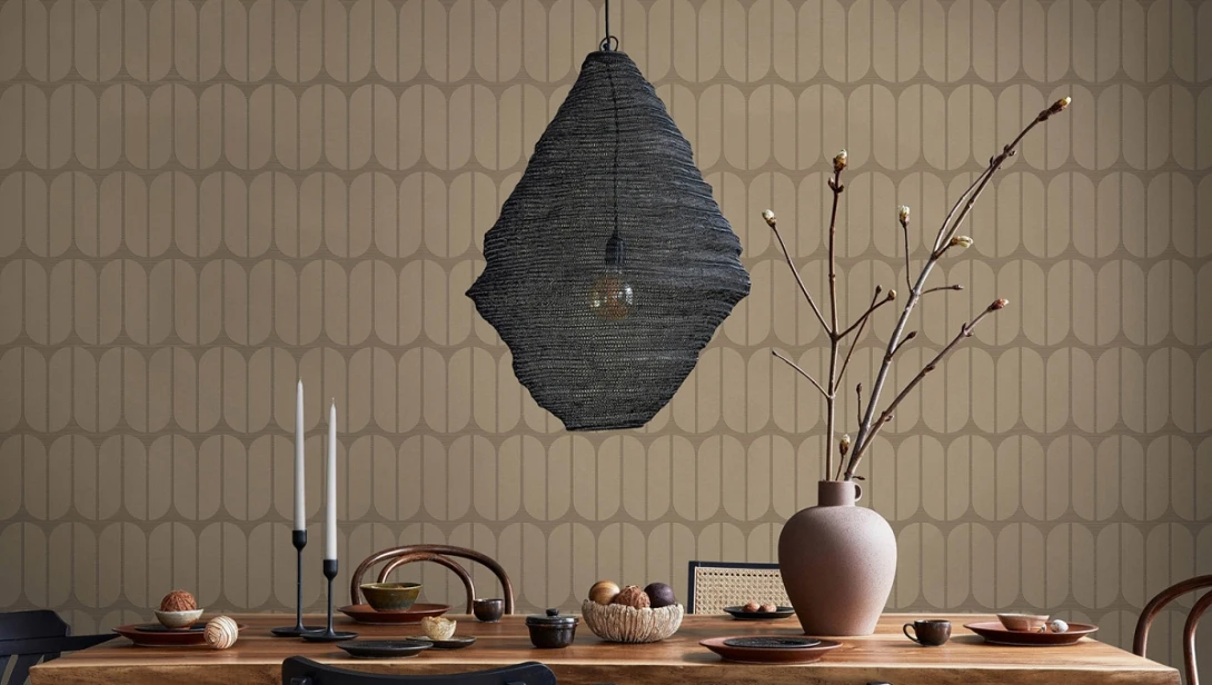 KT Exclusive ME0339 Meala - tapeta z aksamitu w geometryczny wzór