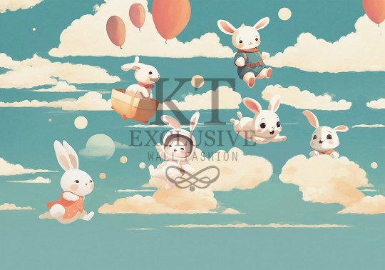 KT Exclusive 72141M Joy - mural dla dzieci w króliki i chmury