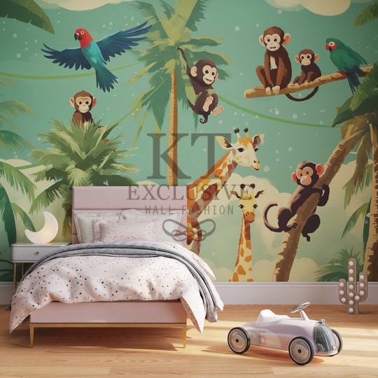 KT Exclusive 72145M Joy - mural dla dzieci w egzotyczne zwierzęta