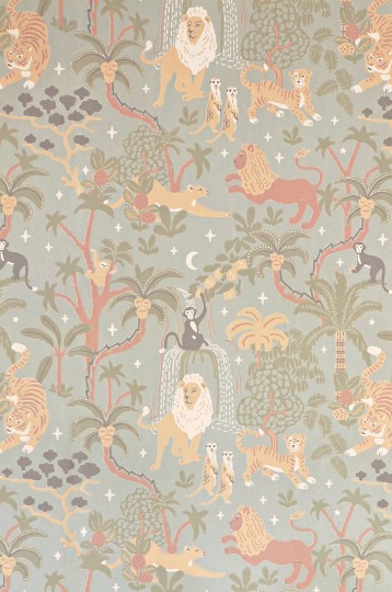 Majvillan 155-02 Jungle Glow Tropical Blue - tapeta dżungla świecąca w ciemności