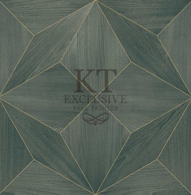 KT Exclusive ET101 Etre - tapeta z okleiny drewnianej w geometryczny wzór o metalicznym wykończeniu