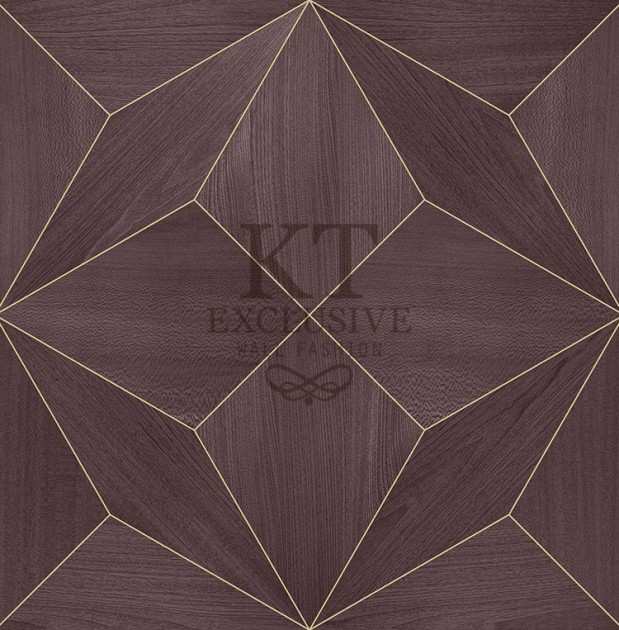 KT Exclusive ET102 Etre - tapeta z okleiny drewnianej w geometryczny wzór o metalicznym wykończeniu