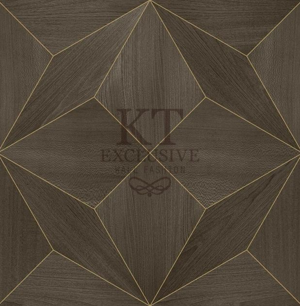 KT Exclusive ET103 Etre - tapeta z okleiny drewnianej w geometryczny wzór o metalicznym wykończeniu