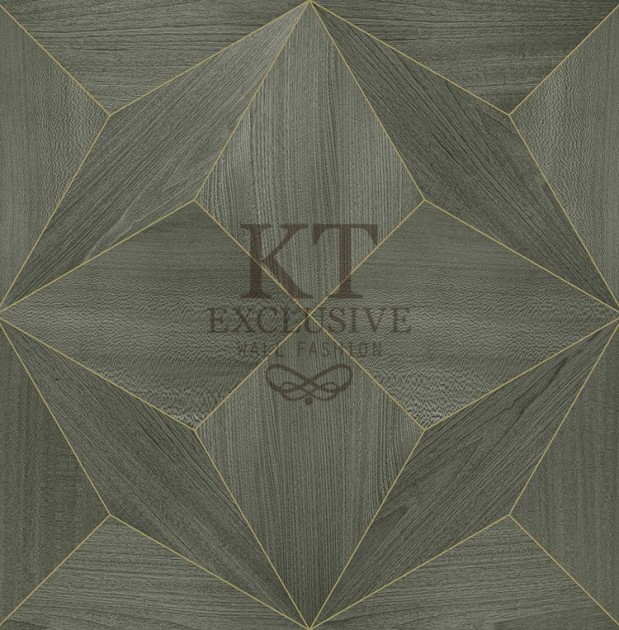 KT Exclusive ET104 Etre - tapeta z okleiny drewnianej w geometryczny wzór o metalicznym wykończeniu