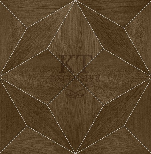 KT Exclusive ET105 Etre - tapeta z okleiny drewnianej w geometryczny wzór o metalicznym wykończeniu