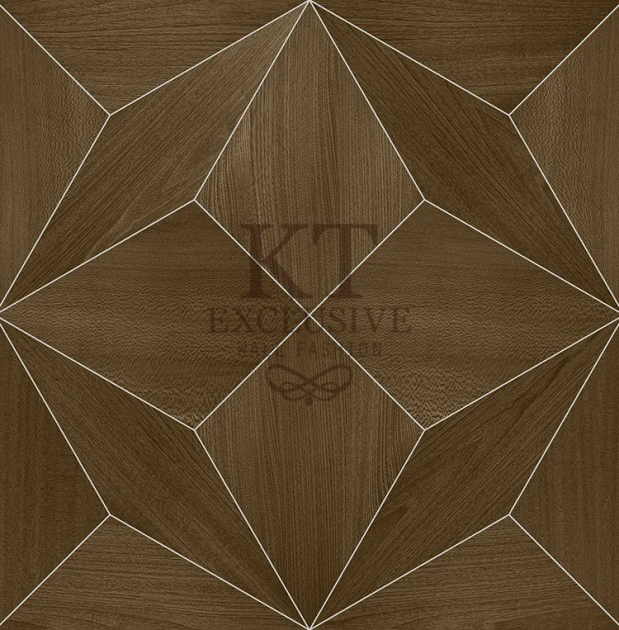 KT Exclusive ET105 Etre - tapeta z okleiny drewnianej w geometryczny wzór o metalicznym wykończeniu